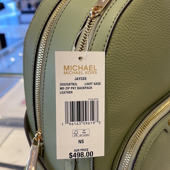 Michael Kors Jaycee Medium Logo Backpack 
Light Sage - Picture 14 of 16